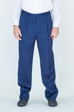 pantalone enrosque blu gessato